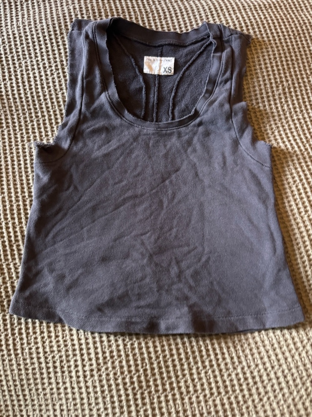 rag & bone Charcoal Gray Scoop Tank Top
